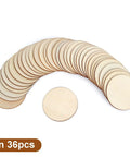 Sweet Unfinished Wood Circles For No Sweat Diy Crafting With Pack Of Thirty Six Three Inch Wooden Rounds laid out, showing smooth edges.