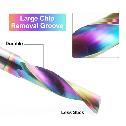 Pro Grade Single Flute Router Bits For Aluminum Cutting 1/8 Inch Shank Solid Carbide Spiral Router Bits With DLC Coating 15mm Cutting Length Milling Cutter Set Of 10 For Fast Smooth Cuts And Clean Edges