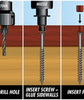 Demonstration of Hella Durable Stainless Steel Drill Bits Five Piece Kit For Smart Bit Pro Plug Wrench with tool, nozzle, and insertion process.