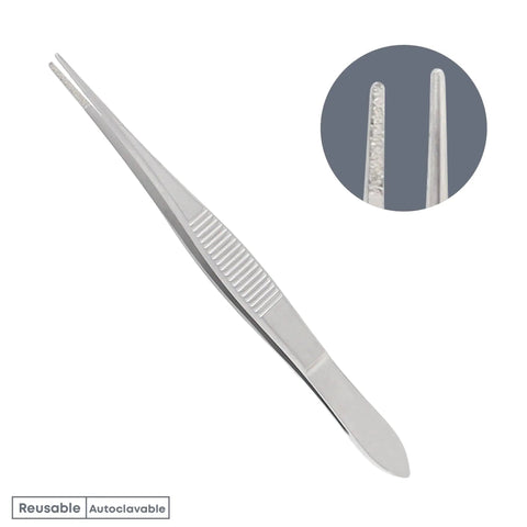 Bandage Lens Forceps For Ophthalmology Stainless Steel Precision Grip Tool With Diamond Dust Tip 10.5cm Length Pro Grade Control For Training Simulations And Surgical Practice, close-up tip view