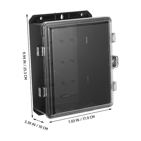 Outdoor Electrical Junction Box Waterproof Weatherproof Enclosure Plastic Box With UV Protection Easy Installation For Components And Equipment In Industrial Setups Rugged And Heavy Duty All Weather Housing, 9.94 x 7.03 x 3.39 in