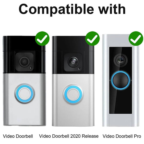 Three video doorbells compatible with Doorbell Screwdriver Kit With DoubleEnded Torx T6 T15 Bits, Phillips And Slotted Heads.