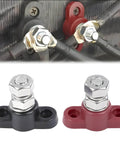 Two Pack 3/8 Inch 12V Car Battery Junction Block With Single Stud Power And Ground Beefy Heavy Duty Insulated Terminal Block
