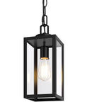 Slick Modern Outdoor Pendant Light, Top Notch Hanging Lantern For Front Porch And Entryway With Heavy Duty Weatherproof Build In Matte Black Finish.