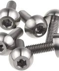 Premium 6 Pack Titanium Bolt Set Round Head Socket Cap Screws M6x17mm Size Rust Proof displayed in a cluster for repairs.
