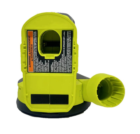 Rear view of 18 Volt Cordless Five Inch Random Orbit Sander for wood drywall and composite finishes with smooth swirl free sanding, tool only.