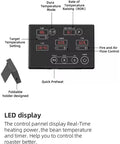 Kick Start Your Morning Vibe With This Electric Home Coffee Roaster control panel showcasing LED display and adjustable settings.