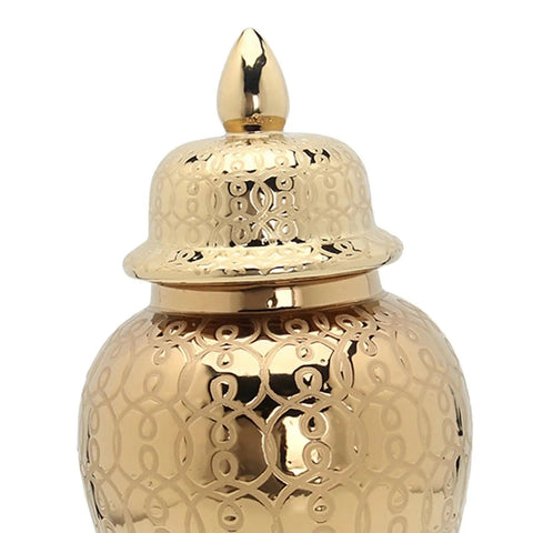 Hassle Free Ceramic Pantry Canisters For Tea Coffee Sugar Spices Totally Sealed Kitchen Storage Jars With Secure Lids gold decorative canister with intricate design.
