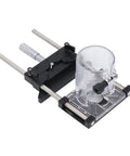 Precision Router Fluting Jig With Micro Adjustment Shim And 0 To 18 Mm Range Tough Aluminum Alloy Build, featuring transparent guide, ideal for cabinetry.