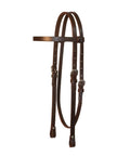 Lightweight Western Horse Headstall With Smooth Browband Crafted From Single Ply Leather Featuring Classic Tooling Rich Walnut Finish.