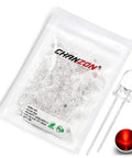 100 Pcs 5mm Red LED Diodes Set For Electronics Projects Clear Round Transparent Housing DC 2V 20mA High Brightness