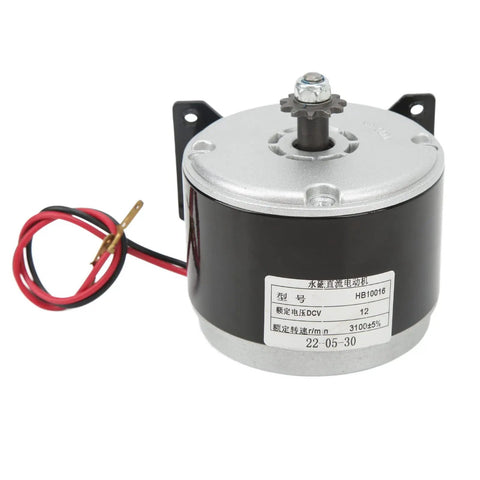 Beefed Up 12V Brushed DC Motor 2750RPM High Speed With Permanent Magnet Generator Aluminum Body, front view.