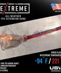 Image of 12/3 Gauge 100-Foot Extreme Cold Weather Extension Cord Heavy Duty With Lighted Plug SJEOOW Blue And Red -94F To 221F on ice