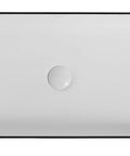 Top view of Ceramic Vessel Sink Above Counter Square Bathroom Basin 24 Inch By 14 Inch By 4 Inch With Popup Drain Modern Art Style