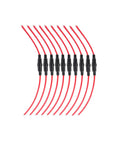 Inline Fuse Holder Kit For 5x20mm Glass Tubes, 16 AWG Wire, Screw Type, 22cm Lead, Pack Of 10, 15A 250V, ROHS Compliant