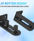Beefed Up Barn Door Hardware Kit With Floor Guide And Adjustable Rollers For Whisper Quiet Sliding, No Groove Needed