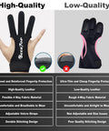 Comparison of Dope Three Finger Archery Gloves, highlighting high-quality leather shooting protector vs low-quality alternative.