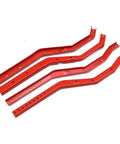 RC Car Chassis Frame Rails Kit With Adjustable Wheelbase For SCX10 III Gladiator Wrangler in red metal, 4 piece upgrade parts