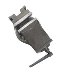 Five Inch Milling Machine Vise With Swivel Base And Four Direction Adjustable Jaws, top view showing grip and functionality.