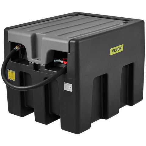 Portable Diesel Tank Built Tough, 58 Gallon Capacity With 12V Electric Transfer Pump, 10 GPM Flow Rate, 13.1 Ft Rubber Hose, Lockable Lid