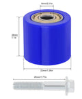 Dual 8mm Chain Tensioner Guide Wheel Set With Beefy Bearings for dirt pit bikes street bikes motorcycles ATVs and off-road rides, blue
