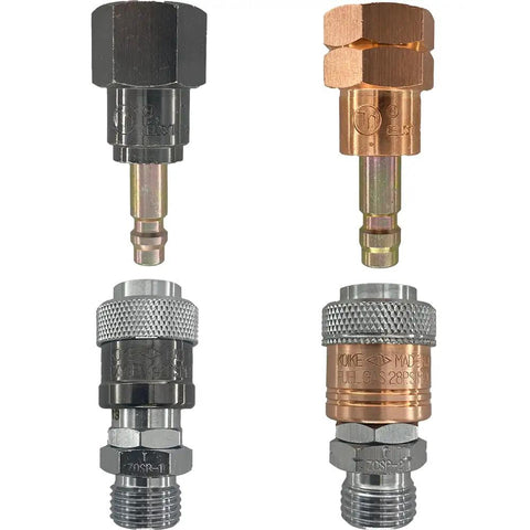 Oxy Fuel Quick Connect Torch To Hose Coupler Set For Safe Fuel And Oxygen Disconnects, Leak Proof Design, OSHA Compliant And UL Listed