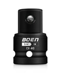 Rock Solid 3/4 Female To 1 Male Impact Socket Adapter With Spring Loaded Ball Lock Chrome Moly Steel Conversion Sleeve Grips Tight For Dead Simple Driver Setup And Heavy Use, black finish.