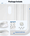 Portable AC Window Vent Kit With 5.9 Inch Exhaust Hose And 5.9 Inch Coupler Bird Guard Adjustable Window Seal components