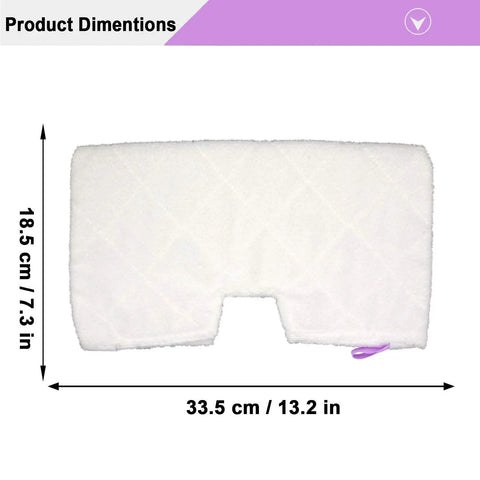 10 Pack Washable Steam Mop Pads Replacement For Shark Steam Pocket Mops S3500 Series showing dimensions 18.5 x 33.5 cm