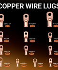 Beefy Battery Terminal End Kit With Heavy Duty Copper Lugs And Ring Terminals 227 Piece Organizer displayed with copper wire lugs