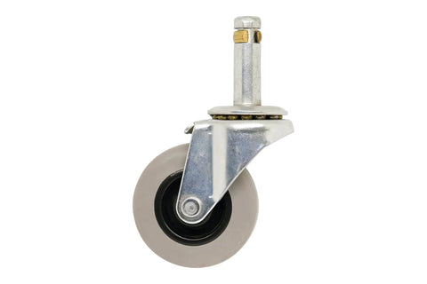 Heavy Duty 2 Inch Swivel Stem Caster With Soft TPR Rubber Wheel Seven Sixteenth Inch Stem Non Marking Gray Tread Ribbed Wheel Built To Last