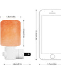 Handcrafted Himalayan Salt Lamp With Premium Quality Glow For Cozy Vibes And Soft Amber Light That Eases Eye Strain shown next to phone for scale