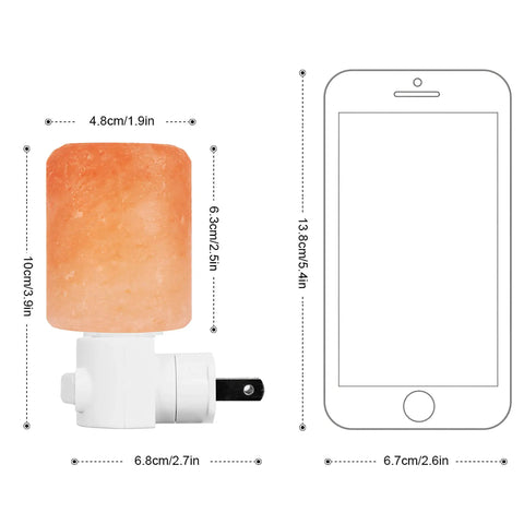 Handcrafted Himalayan Salt Lamp With Premium Quality Glow For Cozy Vibes And Soft Amber Light That Eases Eye Strain shown next to phone for scale