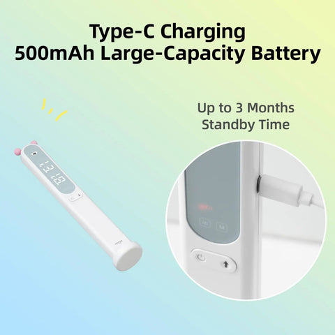 Cordless Infrared Stadiometer For Kids, 1-Second Height Measurement With No-Fuss One-Button Quick Read, Portable Digital Height Gauge, Type-C Rechargeable, Accurate 0.04 Inch Margin, Growth Tracking Tool, Type-C charging and 500mAh battery