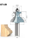 Premium 1 2 Inch Edge Moulding Router Bit For Wood Carving With Steel Blade Cutter Creates Durable Decorative Profiles On Plywood And Mdf Furniture Projects Today, shown with dimensions and wooden profile.
