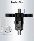 Dimensions of Beefed Up Hardened Steel Extruder Gear With Integrated Shaft For 5M And 5M Pro Direct Drive Replacement Nano Coating