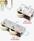 Heavy Duty Screen Door Rollers 4 Pack Stainless Steel Ball Bearing Double Copper Wheel with dimensions and details.