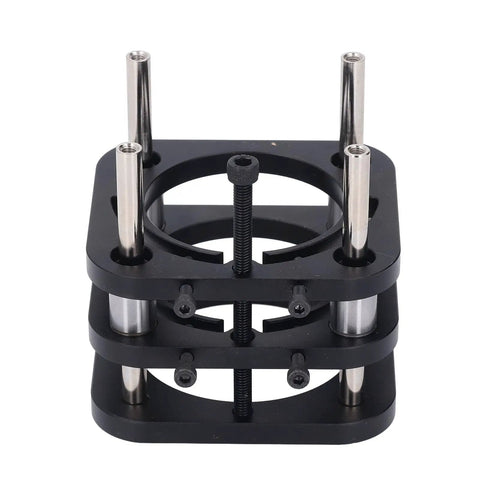 Router Lift Kit With Hand Crank 51mm Height Adjustment And Four Jaw Clamping Table System Universal Table For 64 To 66mm Woodworking Machines Aluminum Alloy Construction No Fuss Precision, black aluminum lift plate