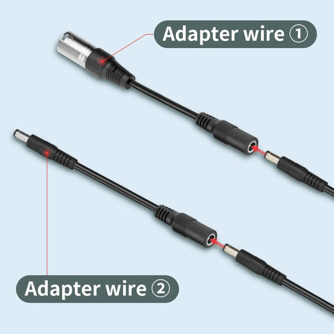 54.6V 2A Lithium Battery Charger For 48V 13S Ebike Pedicab Bicycle With DC 5.5mm Plug To 3 Pin Male XLR Connector wires view