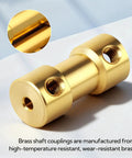 Brass Shaft Couplers Set Of 10 2mm To 2mm Motor Shaft Couplings With Set Screws High Temperature Resistant, shown close-up