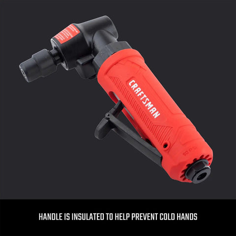 One Quarter Inch Angle Die Grinder With Spindle Lock 21,000 RPM High Speed Workhorse for tight spots, ergonomic handle
