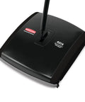 Dual-Action Mechanical Sweeper Cordless Low-Profile for Hard Floors and Carpet with Durable Steel and Bristle Rolls, top view.