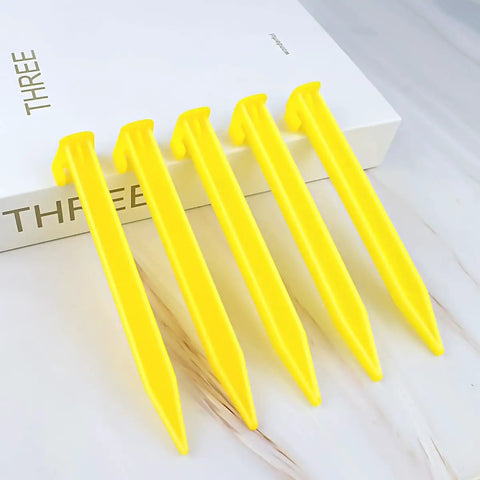 Heavy Duty Plastic Tent Stakes 10 Pack For Camping Beach Canopy Pegs Reusable PP Stakes For Sand Lawn Tarp Garden Decor Easy To Drive