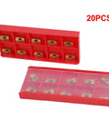 20Pcs APKT11T3 TiN Coated Carbide Indexable Inserts in red box for Face Milling Cutter