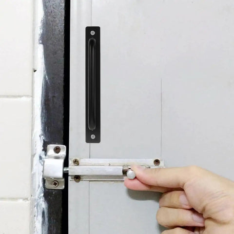 Black Aluminum Barn Door Handles Set Of 4 Surface Mounted Sliding Cabinet Door Pulls Built To Last Heavy Duty Alloy Hardware
