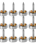 Stainless Steel Mirror Screws 16mm Silver Decorative Glass Fixings With Copper Washers For Bathroom Wall Mounted Mirror Slick Hardware Kit