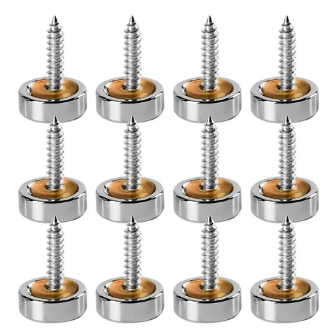 Stainless Steel Mirror Screws 16mm Silver Decorative Glass Fixings With Copper Washers For Bathroom Wall Mounted Mirror Slick Hardware Kit