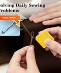 Automatic Needle Threaders for Hand Sewing and Sewing Machines, Easy Self Threader Tool Set shown threading a needle.