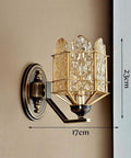 Solid Brass Wall Sconces With Glass Lantern, 23cm height, 17cm width, vintage style light fixture for hallways.