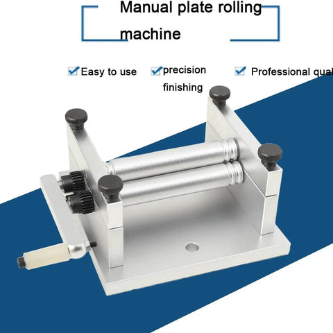 Badass Manual Plate Rolling Machine For Super Smooth Metal Sheet Bending Up To 2-1/4 Inches Wide And 1/8 Inch Thick Stainless Steel Jewelry Crafting Tool
